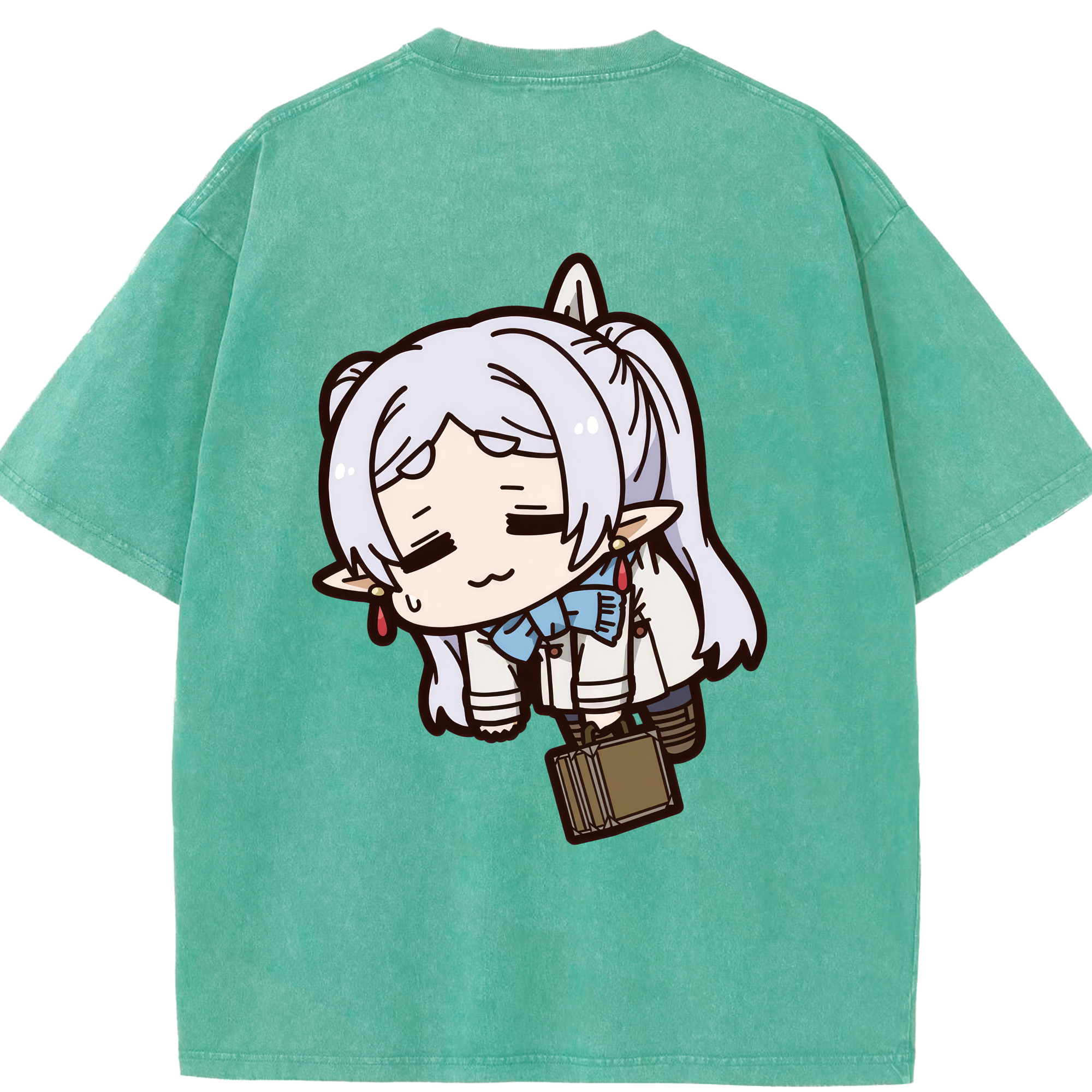 （画像用） 葬送のフリーレン Frieren 綿100% ヴィンテージ風 半袖Tシャツ（背面プリント）
